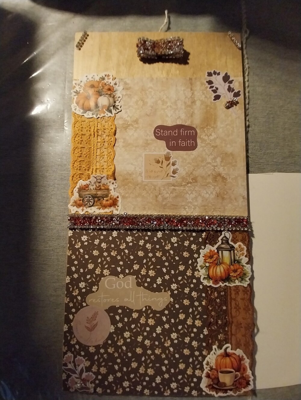 Fall Harvest Scripture Wall Hanging - Autumn Browns & Golds